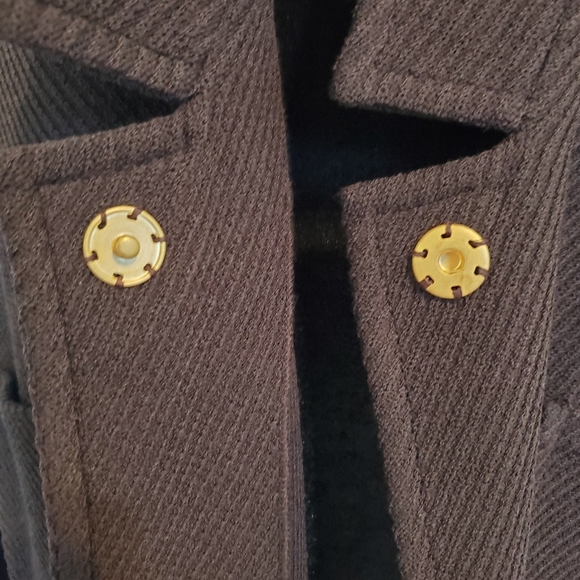 Saint John Dark Brown Sweater / Jacket With Pockets Size 16 - Picture 6 of 7